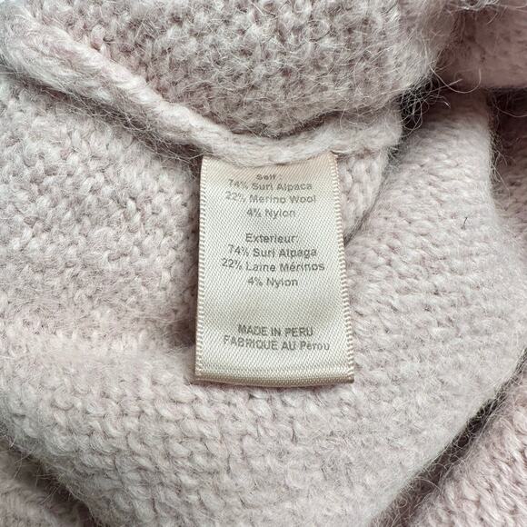 Cinq à Sept | Women | Dusty Pink Alpaca Merino Wool Knit Fringe Sweater | Medium - Picture 8 of 12